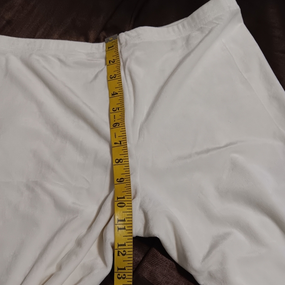 SNOSKINS Velvet Set Top-Pant Ivory SzM Pullover Vneck Elastic Waist Band Pants - Picture 11 of 16